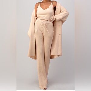 Rise and Lounge 3 Piece Pant Set - ROSE TAN